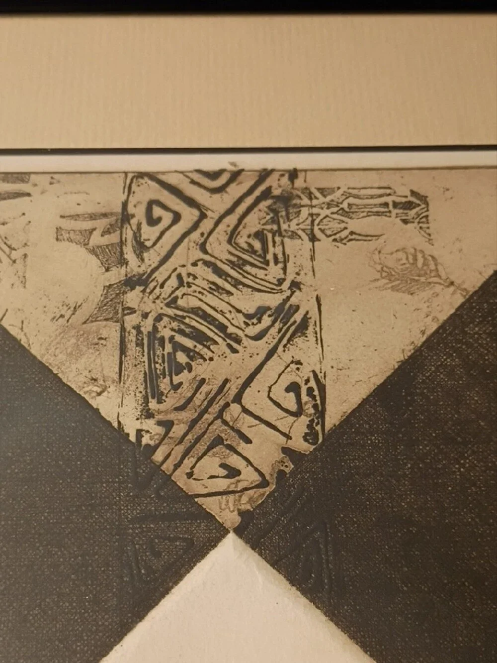 Abstract Cada Cosa En Su Sitio 1 in Black and Cream Beatriz 1989 Etching?